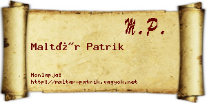 Maltár Patrik névjegykártya